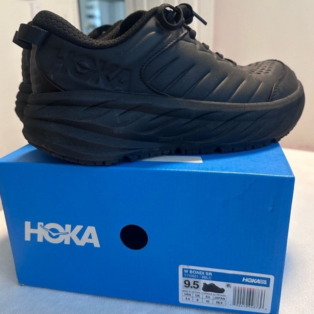 Hoka Bondi SR Professional Shoes Women 9.5 Black Slip Resistant Nursing